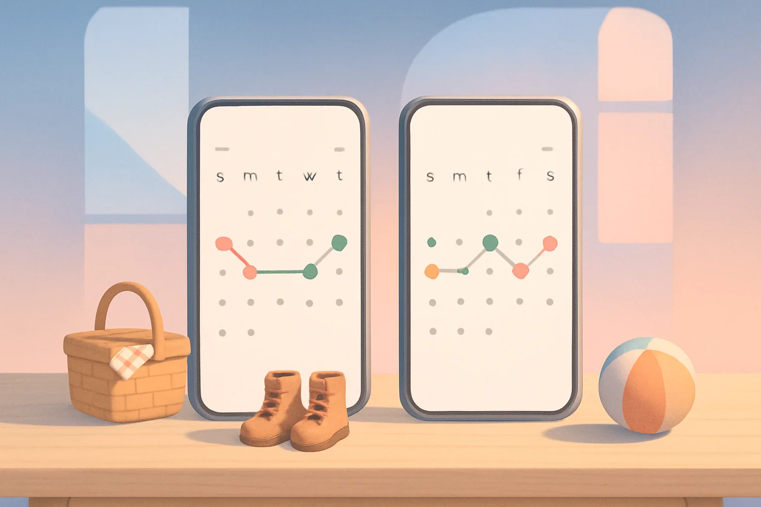 Making Plans With a Friend, illustrated scene