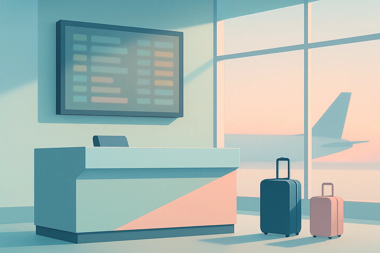Dealing With a Flight Delay, illustrated scene
